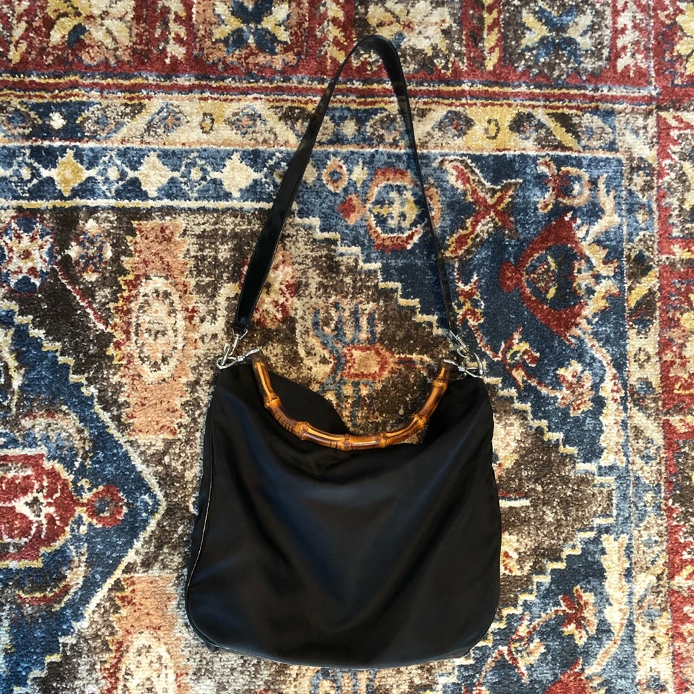 Gucci nylon bamboo bag